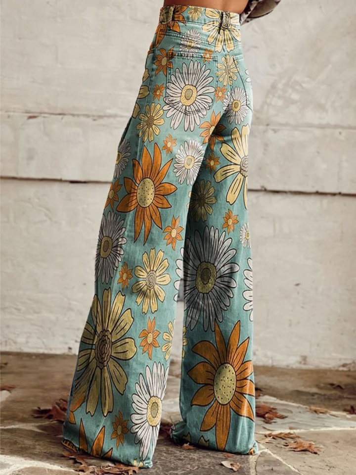 Sunlit Meadow Vintage Flared Pants
