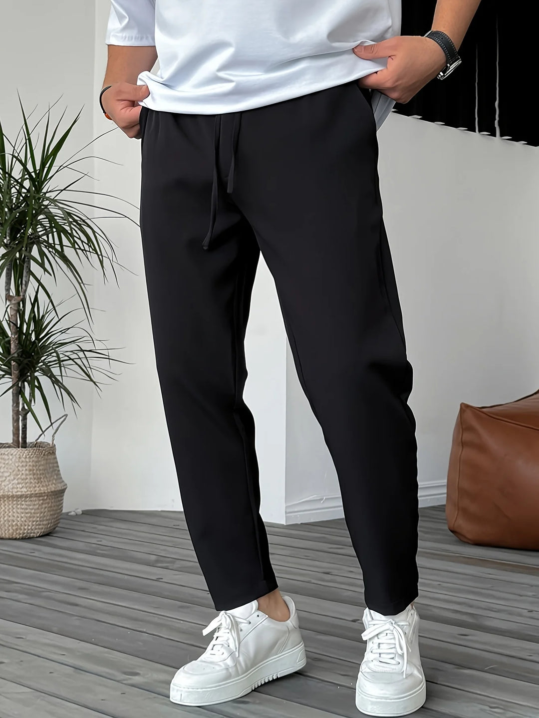 Essential Tapered Drawstring Trousers