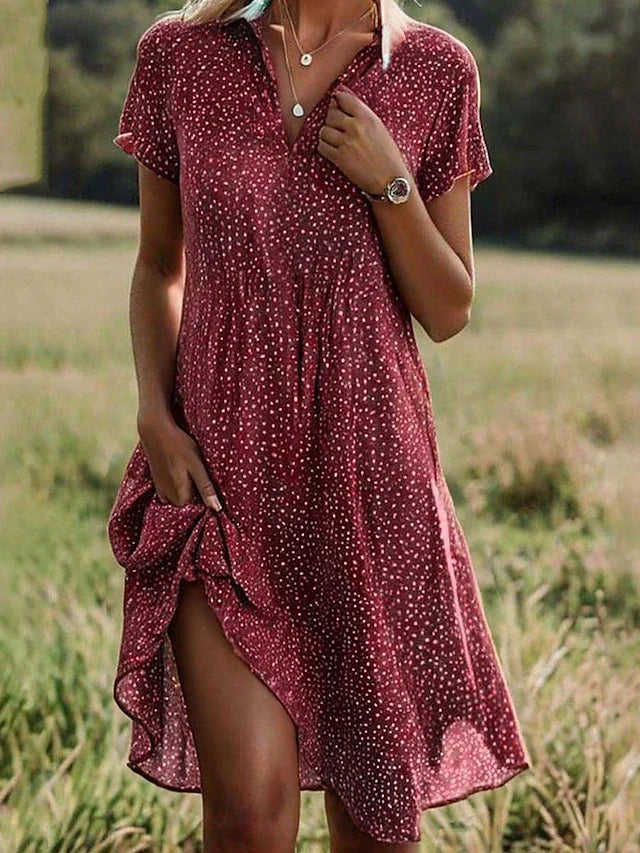 Meryl | Short Sleeve Midi Dress
