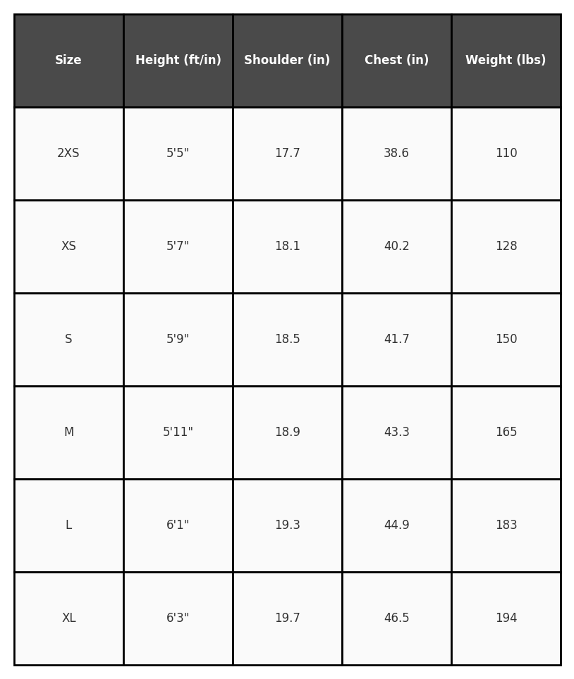 Size Guide